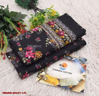 Stylish 2 Pcs Women's Unstitched Printed Suit thumbnail 5