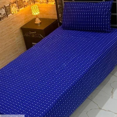Elegant 4 Pcs Export Cotton Printed Single Bedsheet