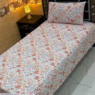 Elegant 4 Pcs Export Cotton Printed Single Bedsheet thumbnail 1