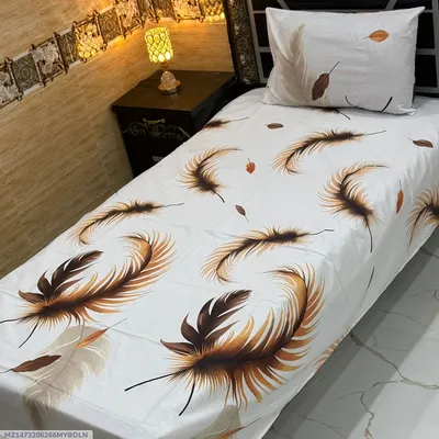 Elegant 4 Pcs Export Cotton Printed Single Bedsheet