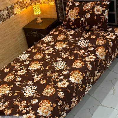 Vibrant 4 Pcs Crystal Cotton Printed Single Bedsheet