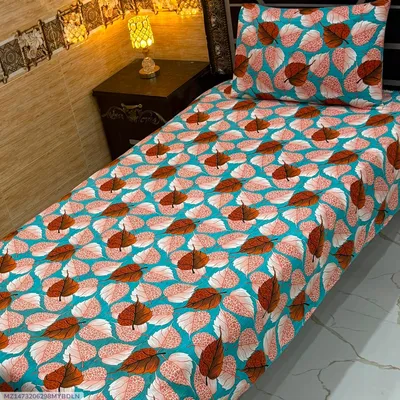 Vibrant 4 Pcs Crystal Cotton Printed Single Bedsheet