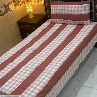 Stylish 2 Pcs Cotton Sotton Patchwork Single Bedsheet