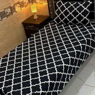 Vibrant 4 Pcs Crystal Cotton Printed Single Bedsheet