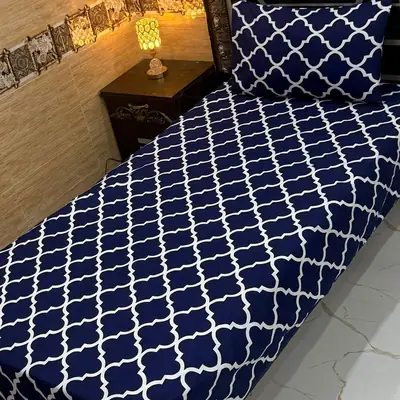 Vibrant 4 Pcs Crystal Cotton Printed Single Bedsheet