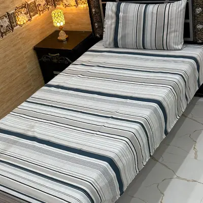 Exclusive 4 Pcs Export Cotton Printed Single Bedsheet