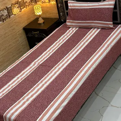 Stylish 2 Pcs Cotton Sotton Patchwork Single Bedsheet