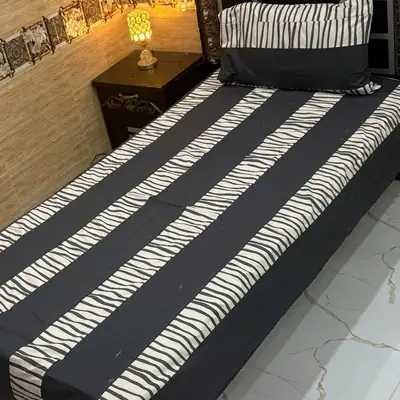 Stylish 2 Pcs Cotton Sotton Patchwork Single Bedsheet