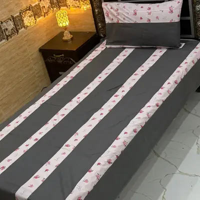 Stylish 2 Pcs Cotton Sotton Patchwork Single Bedsheet