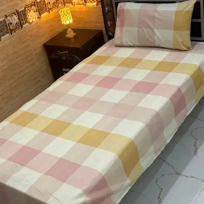 Exclusive 4 Pcs Export Cotton Printed Single Bedsheet