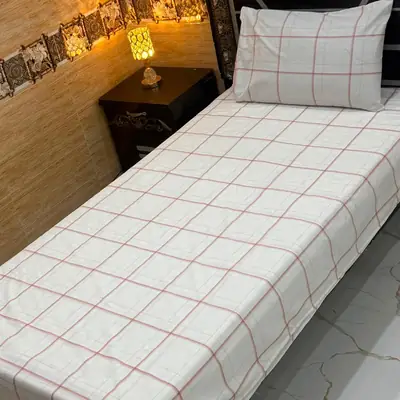 Exclusive 4 Pcs Export Cotton Printed Single Bedsheet