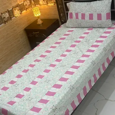 Stylish 2 Pcs Cotton Sotton Patchwork Single Bedsheet
