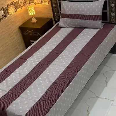 Stylish 2 Pcs Cotton Sotton Patchwork Single Bedsheet