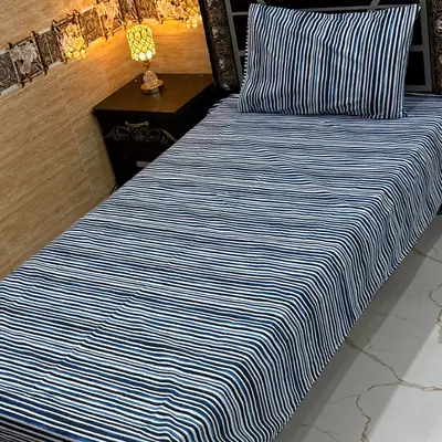 Elegant 4 Pcs Export Cotton Printed Single Bedsheet