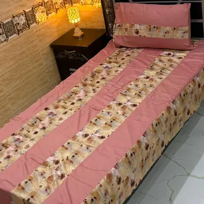 Stylish 2 Pcs Cotton Sotton Patchwork Single Bedsheet