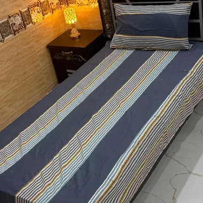 Stylish 2 Pcs Cotton Sotton Patchwork Single Bedsheet