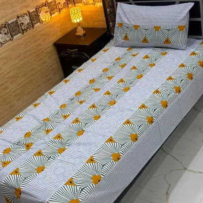 Stylish 2 Pcs Cotton Sotton Patchwork Single Bedsheet
