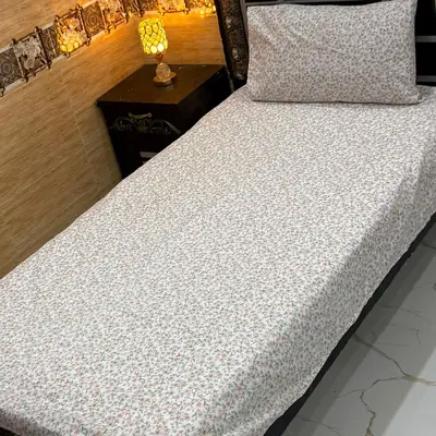 Elegant 4 Pcs Export Cotton Printed Single Bedsheet