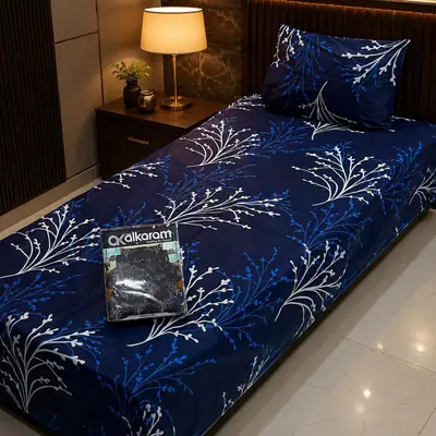 Exclusive 4 Pcs Cotton Salonica Printed Single Bedsheet thumbnail 1