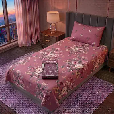 Exclusive 4 Pcs Cotton Salonica Printed Single Bedsheet