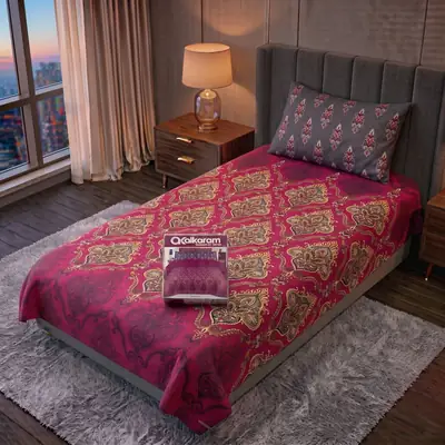 Exclusive 4 Pcs Cotton Salonica Printed Single Bedsheet