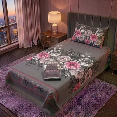 Exclusive 4 Pcs Cotton Salonica Printed Single Bedsheet thumbnail 2