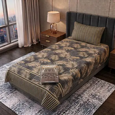 Exclusive 4 Pcs Cotton Salonica Printed Single Bedsheet