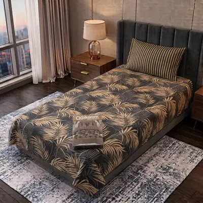 Exclusive 4 Pcs Cotton Salonica Printed Single Bedsheet thumbnail 2