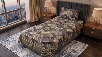 Exclusive 4 Pcs Cotton Salonica Printed Single Bedsheet thumbnail 3