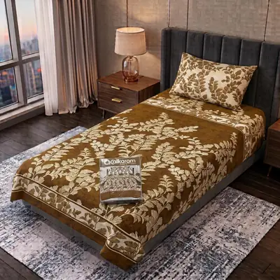 Exclusive 4 Pcs Cotton Salonica Printed Single Bedsheet