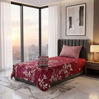 Exclusive 4 Pcs Cotton Salonica Printed Single Bedsheet thumbnail 2