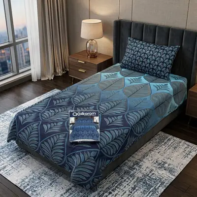 Exclusive 4 Pcs Cotton Salonica Printed Single Bedsheet