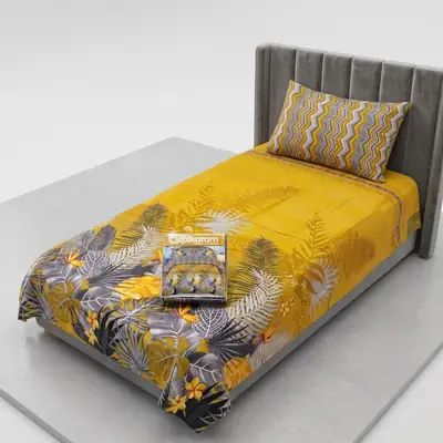 Exclusive 4 Pcs Cotton Salonica Printed Single Bedsheet thumbnail 2
