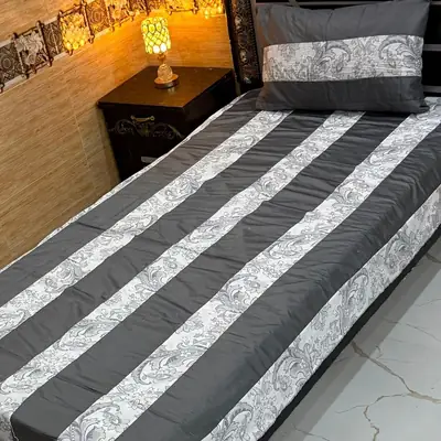 Stylish 2 Pcs Cotton Sotton Patchwork Single Bedsheet