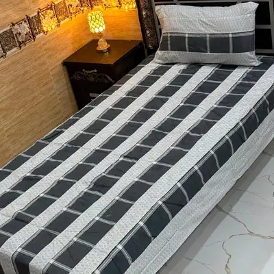 Stylish 2 Pcs Cotton Sotton Patchwork Single Bedsheet