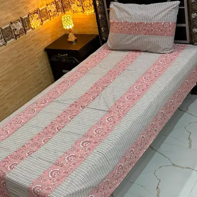 Stylish 2 Pcs Cotton Sotton Patchwork Single Bedsheet