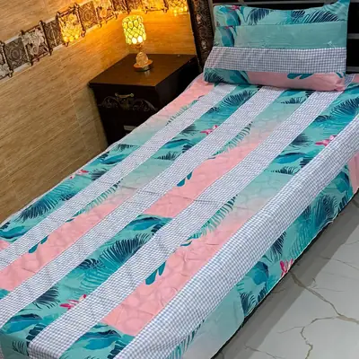 Stylish 2 Pcs Cotton Sotton Patchwork Single Bedsheet