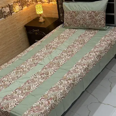 Stylish 2 Pcs Cotton Sotton Patchwork Single Bedsheet
