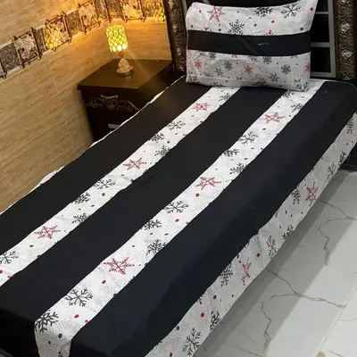 Stylish 2 Pcs Cotton Sotton Patchwork Single Bedsheet