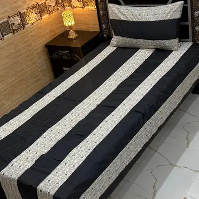 Stylish 2 Pcs Cotton Sotton Patchwork Single Bedsheet