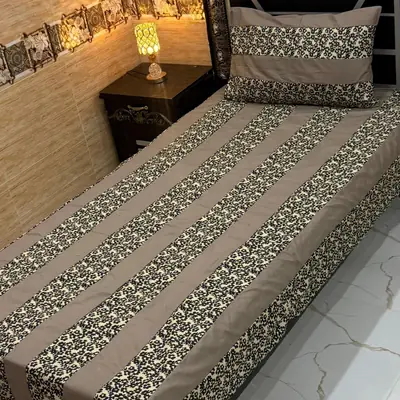 Stylish 2 Pcs Cotton Sotton Patchwork Single Bedsheet
