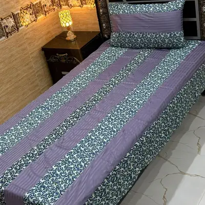 Stylish 2 Pcs Cotton Sotton Patchwork Single Bedsheet