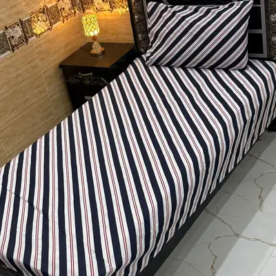 Classy 4 Pcs Export Cotton Printed Single Bedsheet