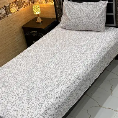 Classy 4 Pcs Export Cotton Printed Single Bedsheet