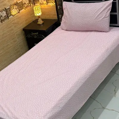 Classy 4 Pcs Export Cotton Printed Single Bedsheet