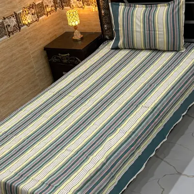 2 Pcs Khaddar Printed Single Bedsheet