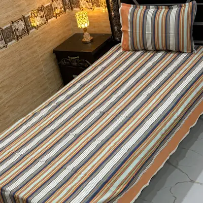 Exclusive 2 Pcs Multani Khaddar Printed Single Bedsheet