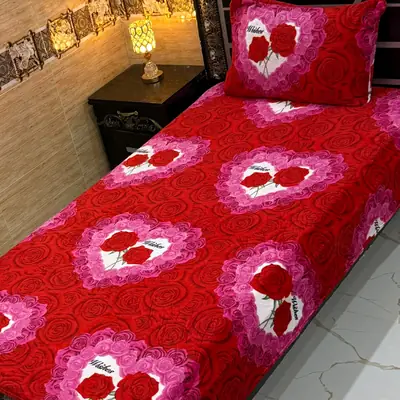 Cozy 2 Pcs Fleece Printed Single Bedsheet
