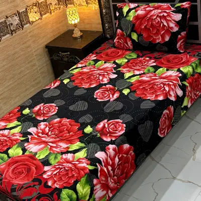Cozy 2 Pcs Fleece Printed Single Bedsheet