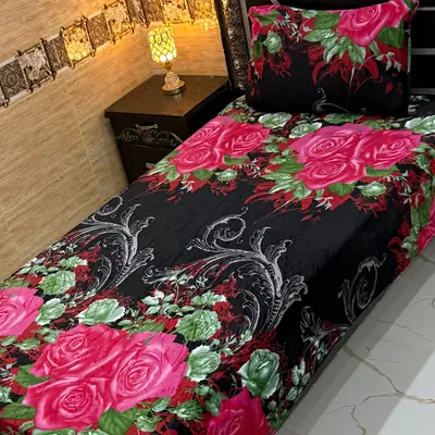 Cozy 2 Pcs Fleece Printed Single Bedsheet